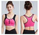 Breast Support Front Zipper Sports Bra