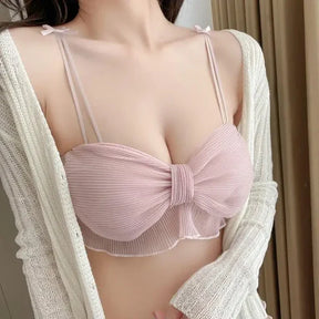 Cute Stylish Bow Style Padded Soft Adjustable Straps Back Closure Bra