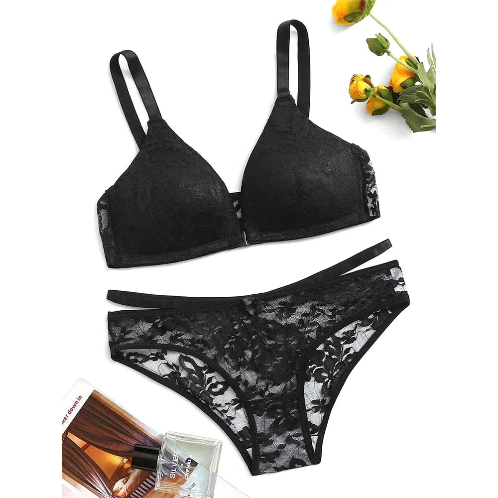 Fashion Max Front Open Padded Bra and Panty Set