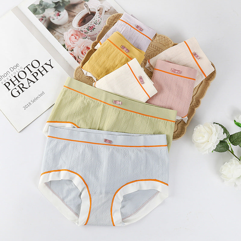 Pack Of 3 New Essential Soft Cotton Breathable Little Crotch Border Linen Panties For Girls And Women's