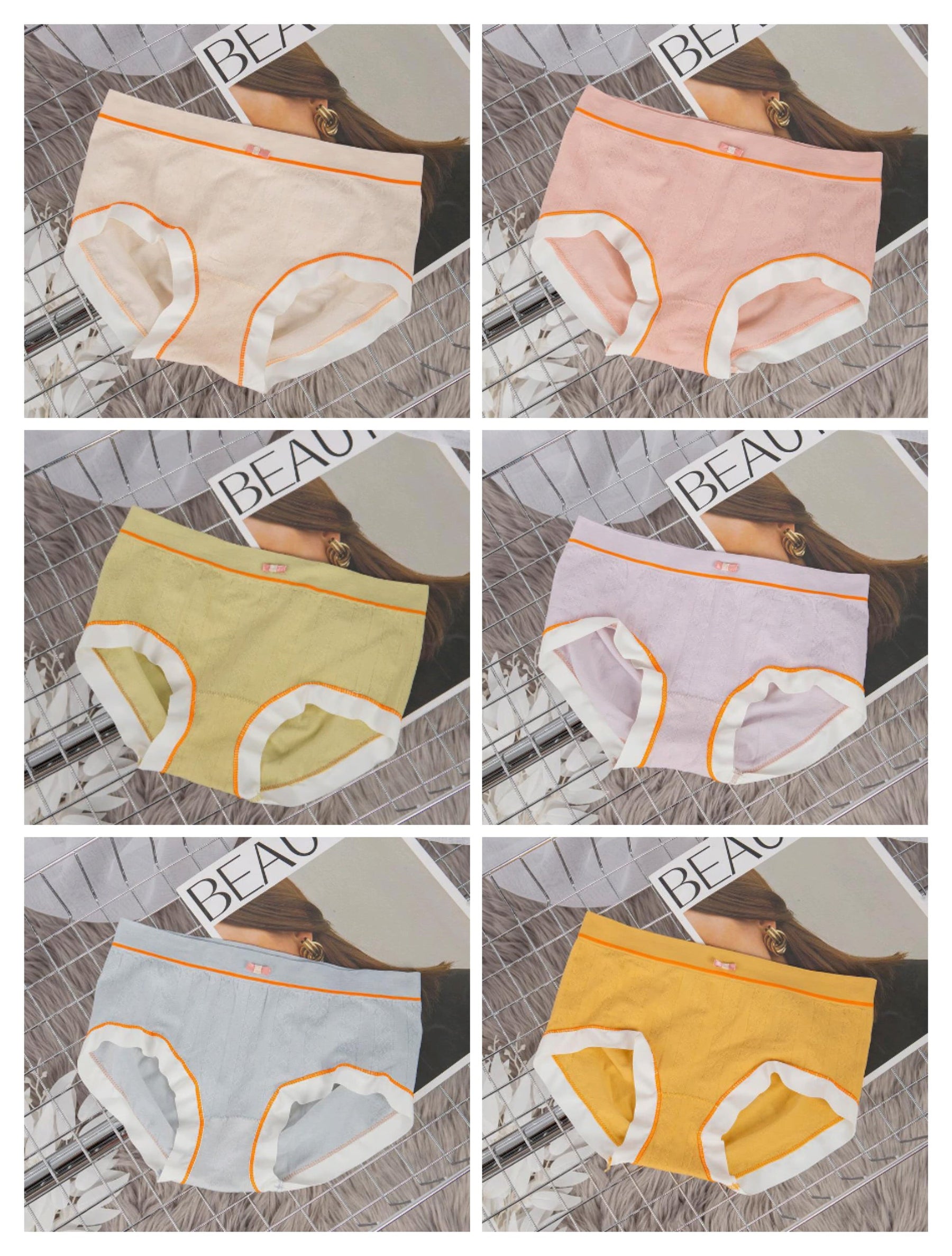 Pack Of 3 New Essential Soft Cotton Breathable Little Crotch Border Linen Panties For Girls And Women's