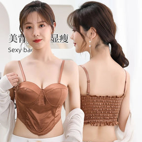 Ladies Fancy Silk Full Coverage Crop Top Adjustable Straps