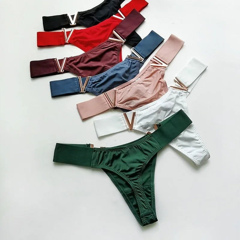 V-Shaped Metal  Underwear Sports Waist High Panties for Women's