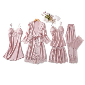 Women's 5 Piece  Silk Nighty Soft Comfortable Stuff