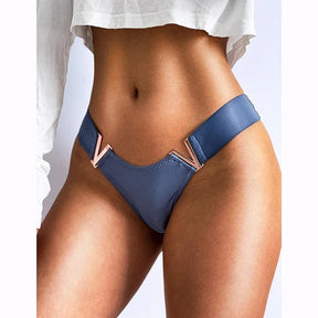 V-Shaped Metal  Underwear Sports Waist High Panties for Women's