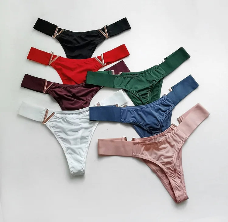 V-Shaped Metal  Underwear Sports Waist High Panties for Women's